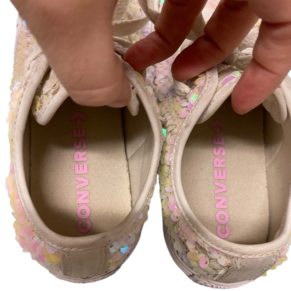 Converse All Star Iridescent Sequined Chuck Taylor aloe Top Sneakers Sz 6 Men 4 - Picture 7 of 9